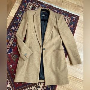 ZARA camel colour wool coat, size M